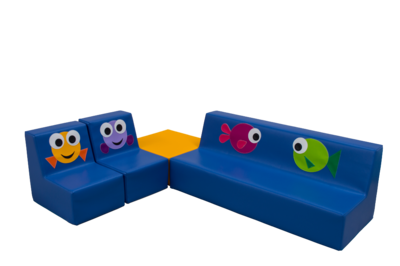 Conj. sofás com quadrado peixes