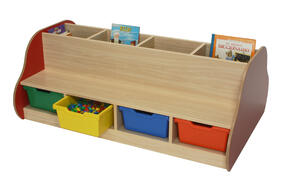 Biblioteca De Doble Banco Con Estantes - 8 Niños