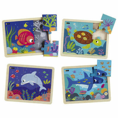 Conjunto de  4 Puzzles – Animais Marinhos