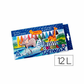 Lápis de cera triwax triangular Jovicolor 12 cores.