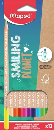 Lápis de Cor Smiling Planet, Caixa com 12 Cores Maped