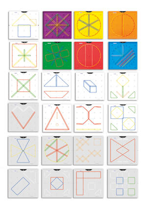 Conjunto De 6 Colorido Geoplanos