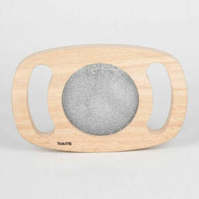 Espelho de mão com brilho prateado