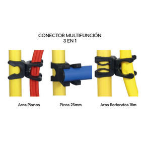 Conectores 3 em 1 para estacas – 6 unidades