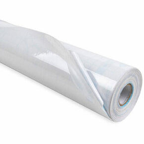 Rolo plástico adesivo Liderpapel 0,50×1,50 50 mc - encarte removível.