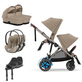 Pack e-Gazelle S + Segunto Assento Gazelle S + Cloud t i-Size(x2) + Base (x2) + Alcofa(x2)