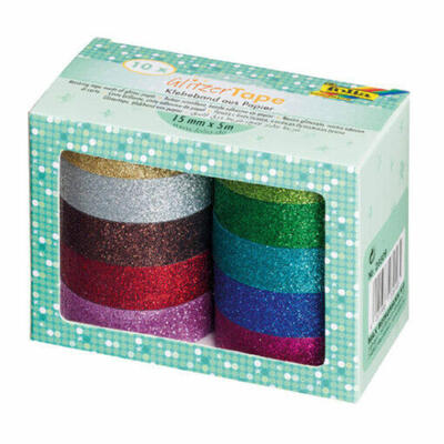 Conjunto de 10 fitas Washi brilhantes
