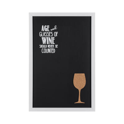 Quadro de cortiça combo vino quote - Branco