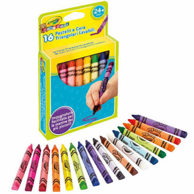 16 mini lápis triangulares laváveis para crianças