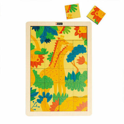 Puzzle magnético de girafas e leões