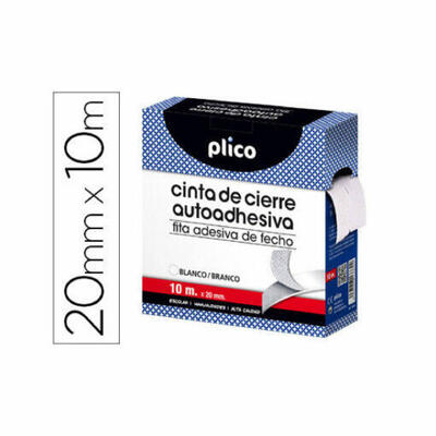 Fita adesiva de velcro branca 20 mm x 10 m