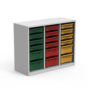 ARMÁRIO metálico, 3 colunas, 12 tabuleiros