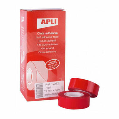 Fita adesiva aplicável 33 mx 19 mm vermelha