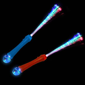 Varinha Manual com fibras luminosas vermelhas e azuis