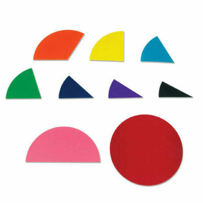 Frações de adesivos de demonstração em círculos