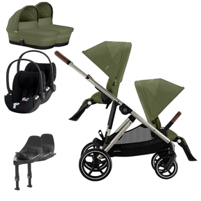 Pack Gazelle S + Assento Extra Gazelle S + Cloud T i-Size (x2) + Base T (x2) + Alcofa Gazelle S Cot (x2)