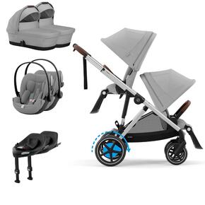 Pack e-Gazelle S + Segundo Assento Gazelle S + Cloud G i-Size(x2) + Base G (x2) + Alcofa(x2)