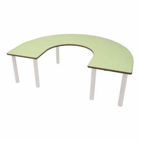 Mesa de metal em forma de U tamanho infantil.