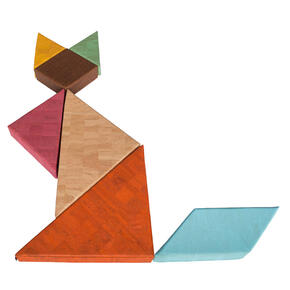 Tangram em Tecido de Cortic?a Colorido