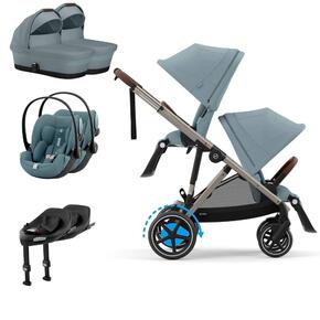 Pack e-Gazelle S + Segundo Assento Gazelle S + Cloud G i-Size(x2) + Base G (x2) + Alcofa(x2)