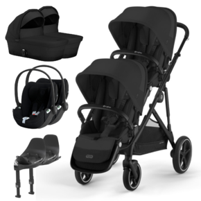 Pack Gazelle S + Assento Extra Gazelle S + Cloud T i-Size (x2) + Base T (x2) + Alcofa Gazelle S Cot (x2)