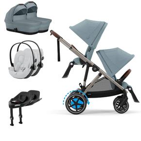 Pack e-Gazelle S + Segundo Assento Gazelle S + Cloud G i-Size(x2) + Base G (x2) + Alcofa(x2)