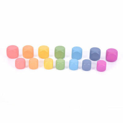 Cubos de madeira arco-íris – 14 peças