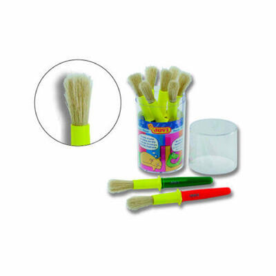 Pincéis escolares grossos Jovi lata de 9 unidades.