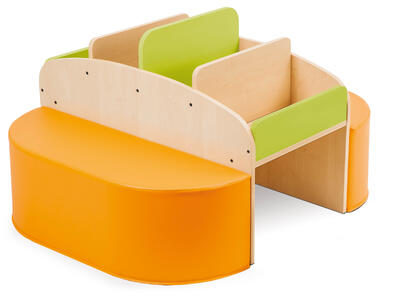 Móvel Para Livros Com 2 Puffs