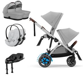 Pack e-Gazelle S + Segundo Assento Gazelle S + Cloud G i-Size(x2) + Base G (x2) + Alcofa(x2)