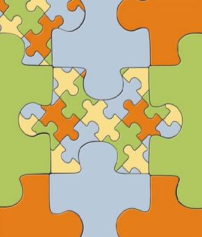 Rompecabezas Verde Y Naranja De La Alfombra