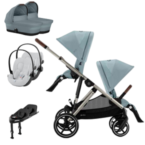 Pack Gazelle S + Assento Extra Gazelle S + Cloud G i-Size (x2) + Base G (x2) + Alcofa Gazelle S Cot (x2)