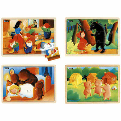Contos 2. Embalagem com 4 puzzles, de 9 e 12 peças