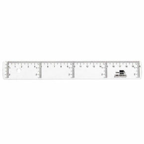 Régua Liderpapel cristal plástico de 20 cm.