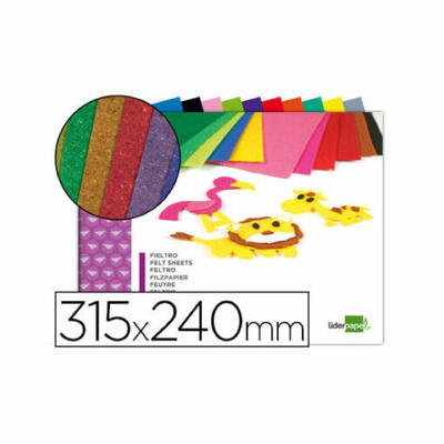 Almofada de feltro Liderpapel para trabalhos manuais 10 folhas cores sortidas