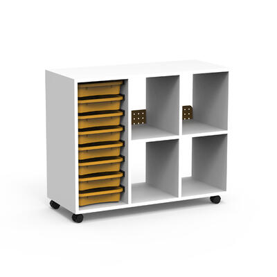 Estante BOX reta fixa - 4 compart.+tabuleiros 