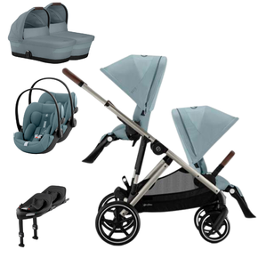 Pack Gazelle S + Assento Extra Gazelle S + Cloud G i-Size (x2) + Base G (x2) + Alcofa Gazelle S Cot (x2)