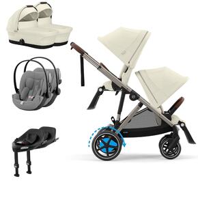 Pack e-Gazelle S + Segundo Assento Gazelle S + Cloud G i-Size(x2) + Base G (x2) + Alcofa(x2)