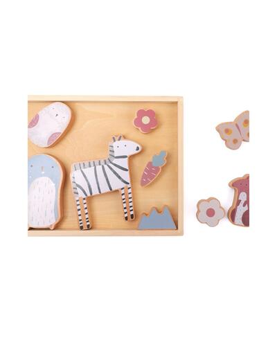 Puzzle de Empilhamento de Madeira