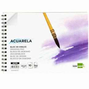 Bloco de desenho espiral aquarela Liderpapel