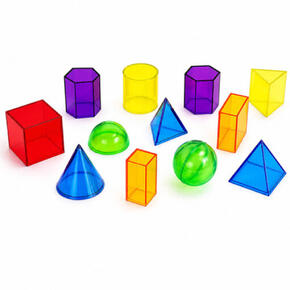 Conjunto de peças geométricas translúcidas - 12 peças 