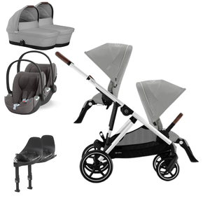 Pack Gazelle S + Assento Extra Gazelle S + Cloud T i-Size (x2) + Base T (x2) + Alcofa Gazelle S Cot (x2)