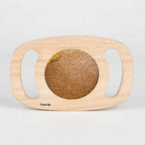 Espelho de mão com brilho dourado