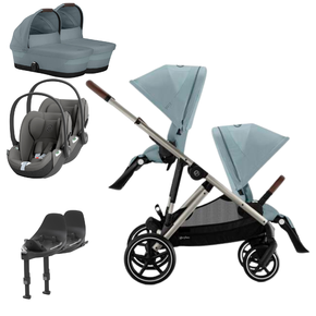 Pack Gazelle S + Assento Extra Gazelle S + Cloud T i-Size (x2) + Base T (x2) + Alcofa Gazelle S Cot (x2)