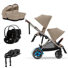 Pack e-Gazelle S + Segundo Assento Gazelle S + Cloud G i-Size(x2) + Base G (x2) + Alcofa(x2)