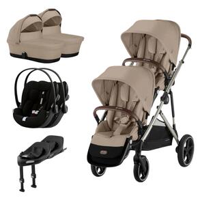 Pack Gazelle S + Assento Extra Gazelle S + Cloud G i-Size (x2) + Base G (x2) + Alcofa Gazelle S Cot (x2)