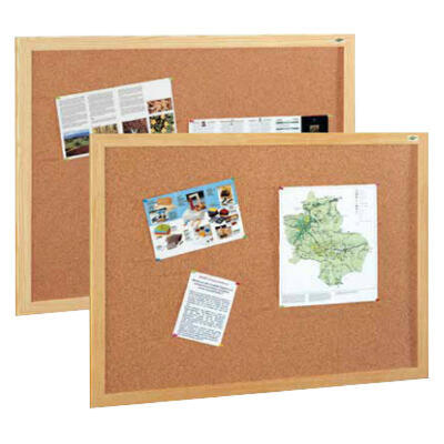 Placa de cortiça com moldura de madeira