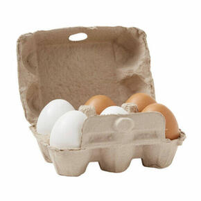Conjunto de 6 ovos de madeira