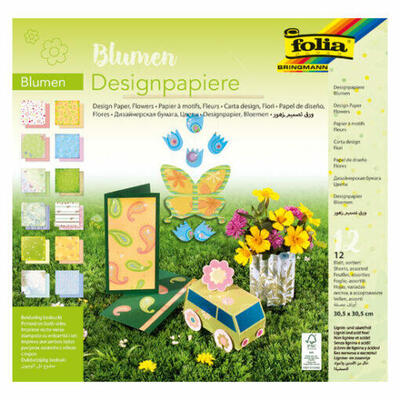 Papéis para desenho de flores – 12 folhas