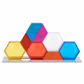 Jogo de empilhamento de cristais coloridos